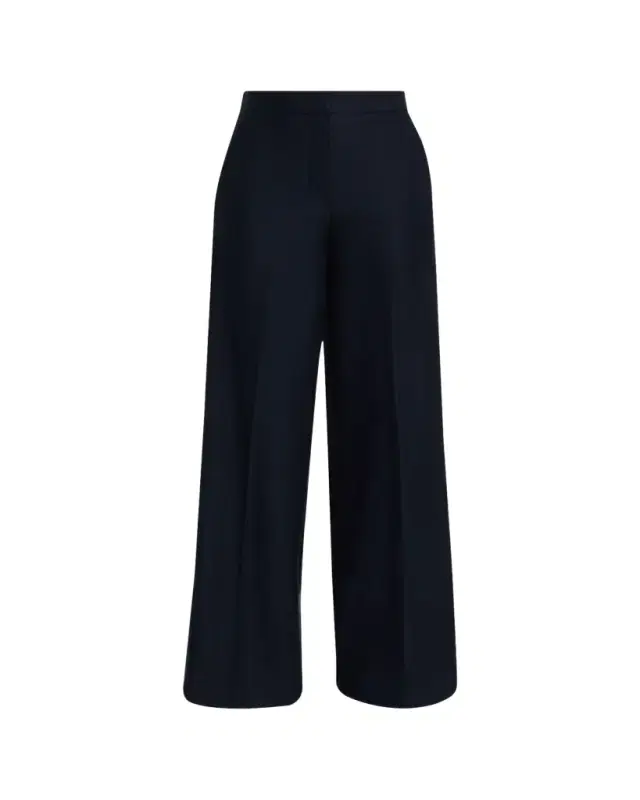 Max Mara High-Rise Wool Pique Jersey Wide-Leg Pants