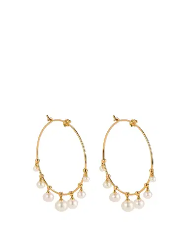 Paul Morelli 18K Yellow Gold Wind Chime Earrings with Akoya Pearls, 36mm | Thumbnail 1 Paul Morelli 18K Yellow Gold Wind Chime Earrings with Akoya Pearls, 36mm | Thumbnail 1