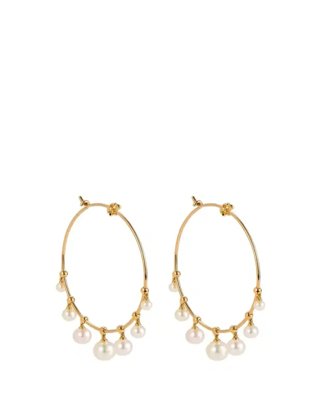Paul Morelli 18K Yellow Gold Wind Chime Earrings with Akoya Pearls, 36mm