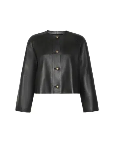 Max Mara Raglan-Sleeve Leather Single-Breasted Jacket | Thumbnail 1