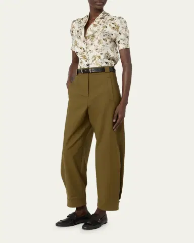 Max Mara Short-Sleeve Printed Silk Top | Thumbnail 2 Max Mara Short-Sleeve Printed Silk Top | Thumbnail 2