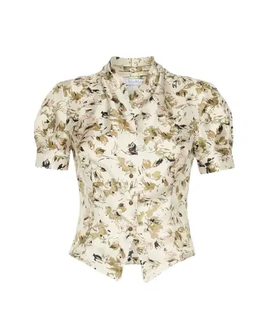 Max Mara Short-Sleeve Printed Silk Top | Thumbnail 1 Max Mara Short-Sleeve Printed Silk Top | Thumbnail 1
