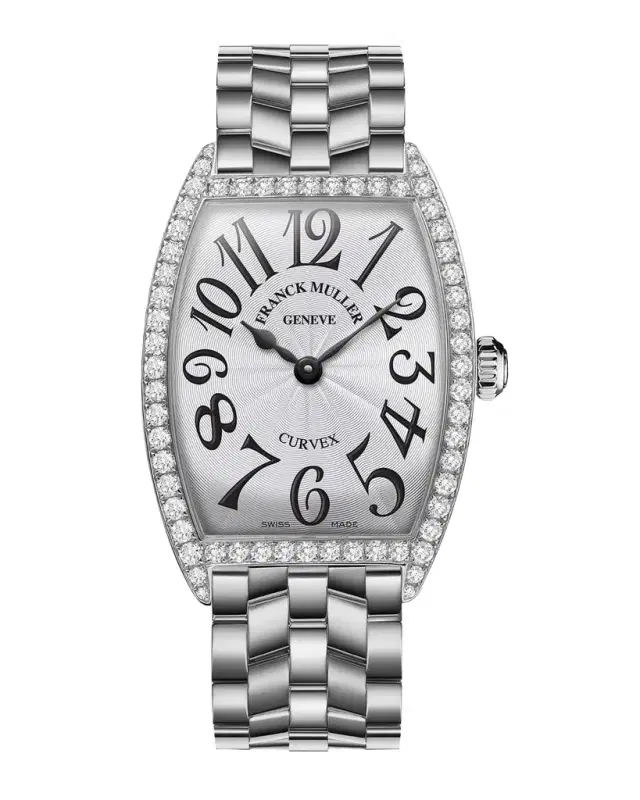 Franck Muller Curvex Stainless Steel Diamond Watch