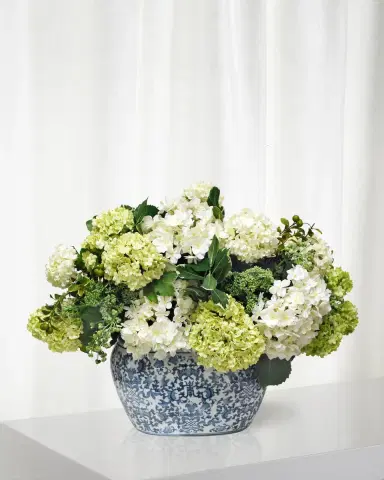 Winward Home Hydrangea in Oval Planter | Thumbnail 1
