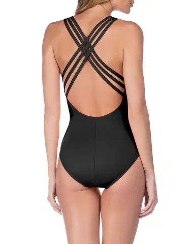 La Blanca Island Goddess Strappy-Back One-Piece Swimsuit | Thumbnail 3