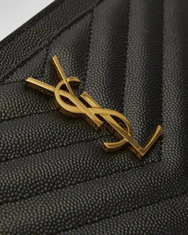 Saint Laurent YSL Monogram Large Bill Pouch in Grained Leather | Thumbnail 5 Saint Laurent YSL Monogram Large Bill Pouch in Grained Leather | Thumbnail 5