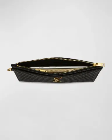 Saint Laurent YSL Monogram Large Bill Pouch in Grained Leather | Thumbnail 7 Saint Laurent YSL Monogram Large Bill Pouch in Grained Leather | Thumbnail 7