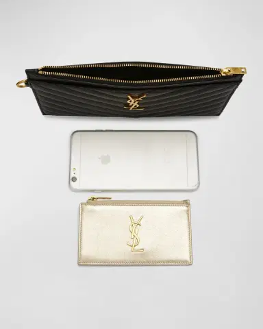 Saint Laurent YSL Monogram Large Bill Pouch in Grained Leather | Thumbnail 8 Saint Laurent YSL Monogram Large Bill Pouch in Grained Leather | Thumbnail 8