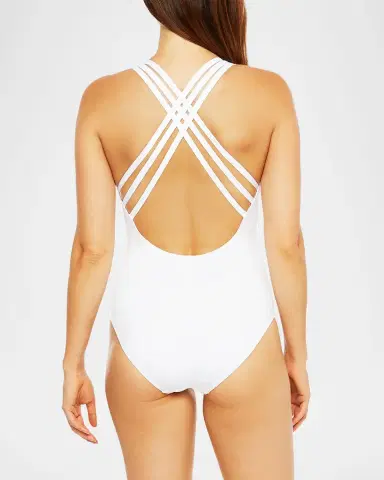La Blanca Island Goddess Strappy-Back One-Piece Swimsuit | Thumbnail 3