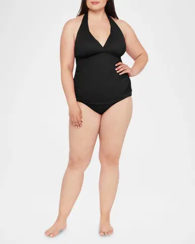La Blanca Plus Size IG Halter Tankini Swim Top | Thumbnail 2