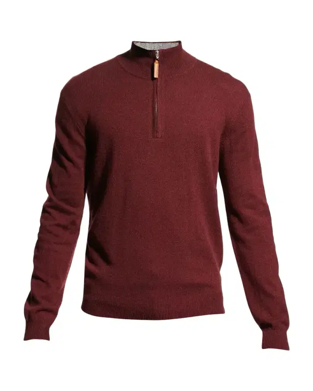 Men 's Wool-Cashmere 1/4-Zip Sweater