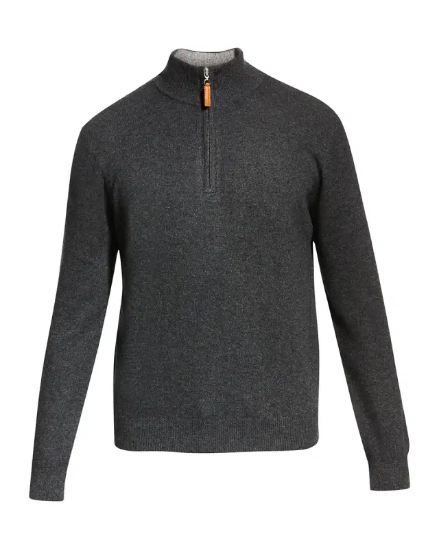 Neiman Marcus Men 's Wool-Cashmere 1/4-Zip Sweater