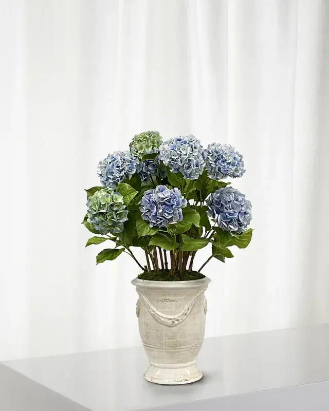 Winward Home Faux Hydrangeas in Rutherford Terracotta Pot