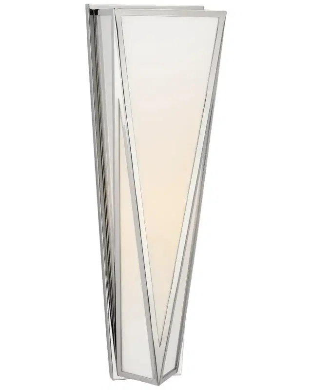 Visual Comfort Signature Lorino Medium Sconce In Bronze With White Glass By Julie Neill