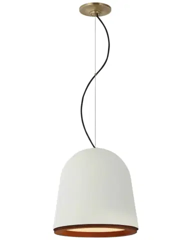 Visual Comfort Signature Murphy Small Pendant In Plaster White And Dark Teak By Marie Flanigan | Thumbnail 1