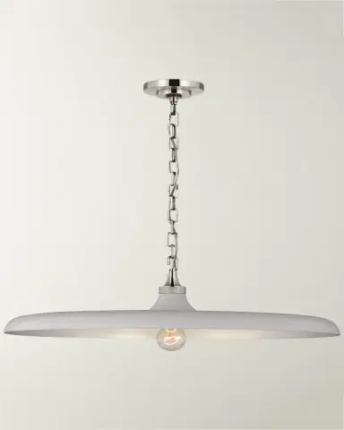 Visual Comfort Signature Piatto Large Pendant In Hand-Rubbed Antique Brass With Plaster White Shade By Thomas O 'Brien | Thumbnail 2 Visual Comfort Signature Piatto Large Pendant In Hand-Rubbed Antique Brass With Plaster White Shade By Thomas O 'Brien | Thumbnail 2