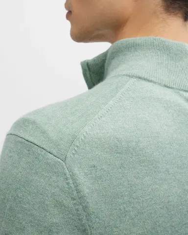 Neiman Marcus Men's Wool-Cashmere 1/4-Zip Sweater | Thumbnail 5