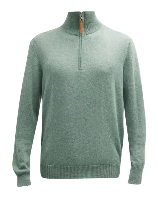 Men 's Wool-Cashmere 1/4-Zip Sweater