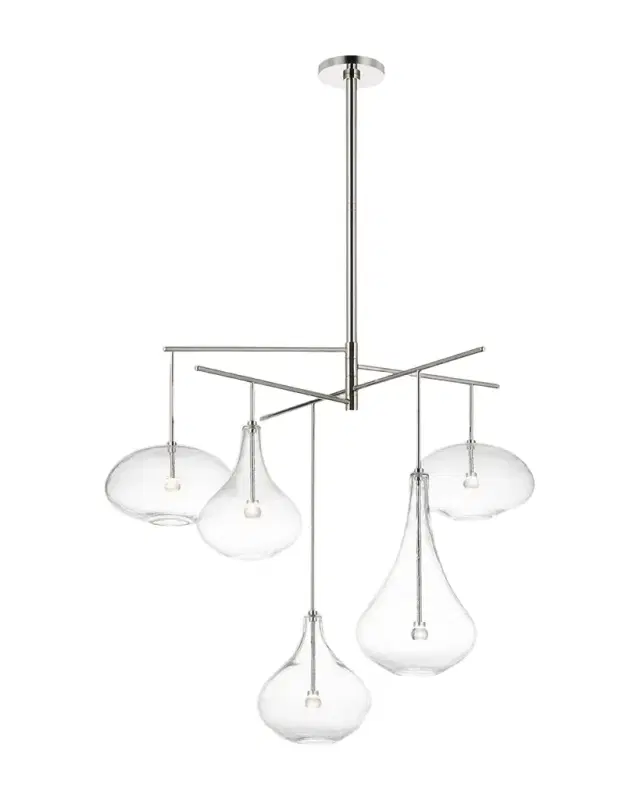 Visual Comfort Signature Lomme XL Chandelier in Polished Nickel by Champilamaud