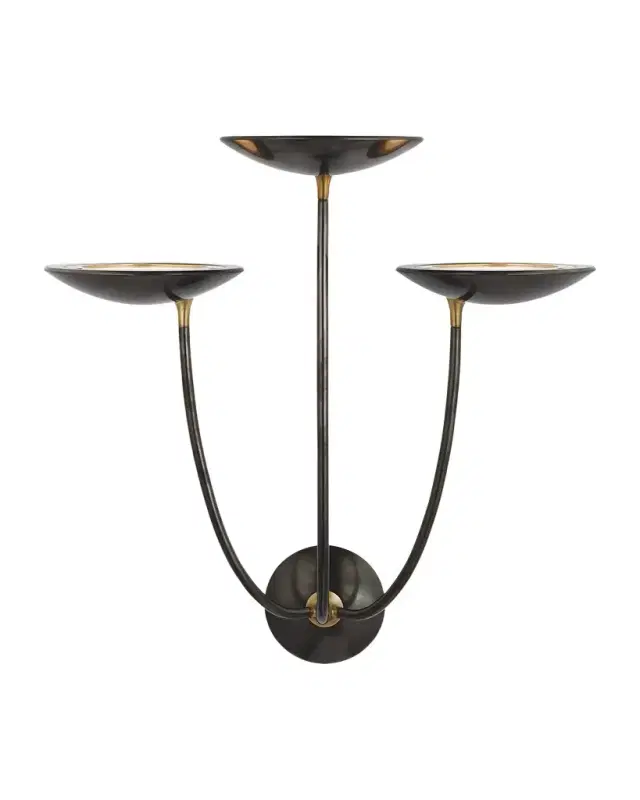Visual Comfort Signature Keira 3-Light Large Triple Sconce by Thomas O 'Brien - 23"
