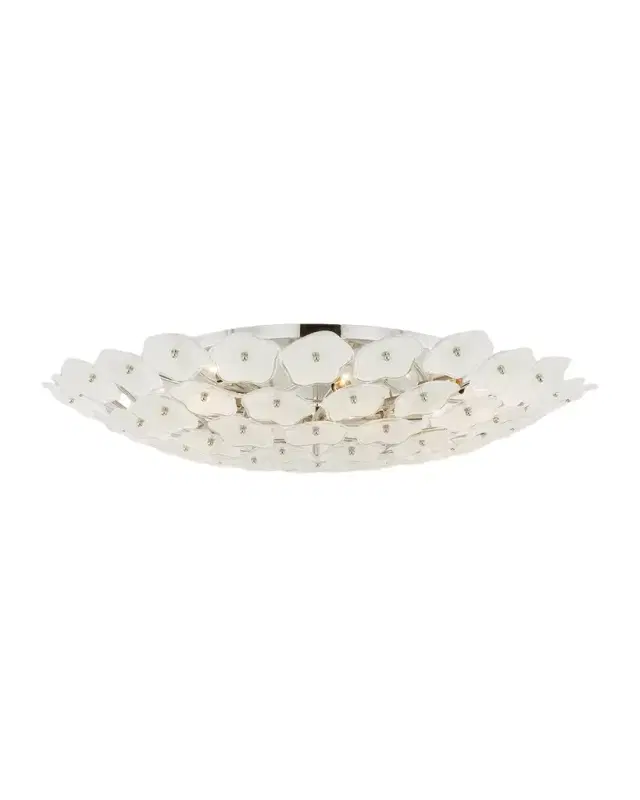 Visual Comfort Signature Leighton Grande Flush Mount in Polished Nickel by Kate Spade New York