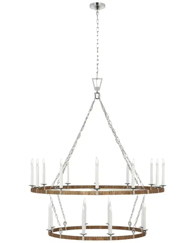 Visual Comfort Signature Darlana Wrapped 52" 20-Light Two-Tier Chandelier by Chapman & Myers
