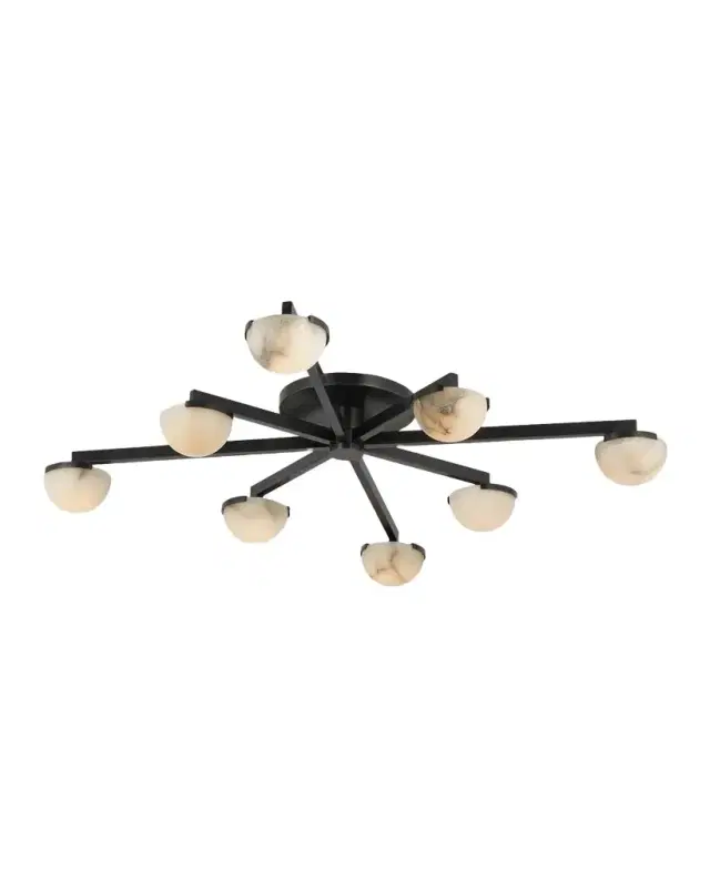 Visual Comfort Signature Pedra Staggered Arm Flush Mount by Kelly Wearstler