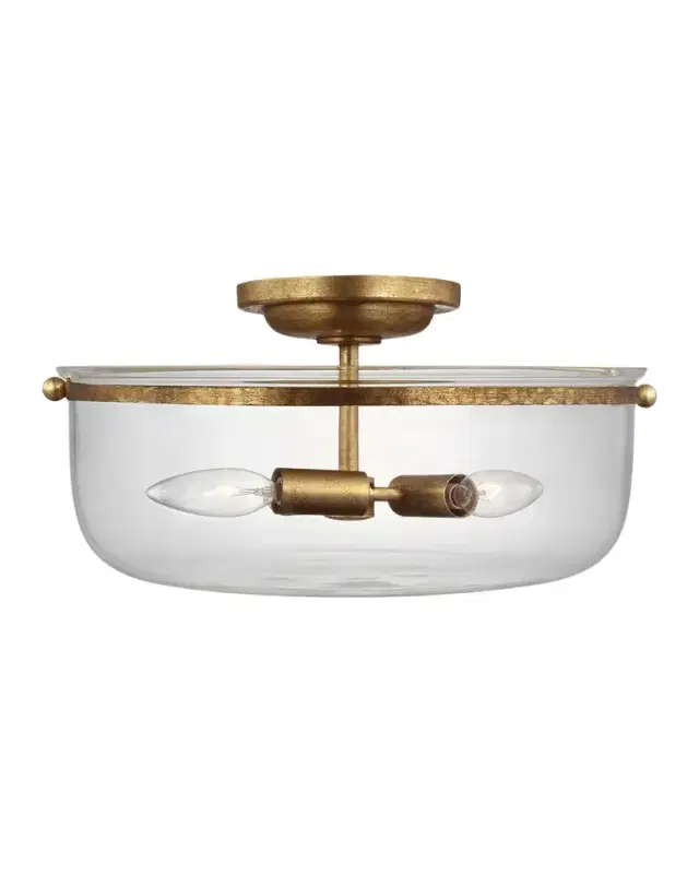 Visual Comfort Signature Lorford Medium Mercury Glass Semi-Flush Mount by Chapman & Myers