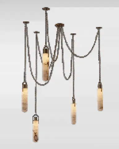 Allegri Crystal by Kalco Lighting Flint 5-Light LED Multi-Drop Pendant Light | Thumbnail 2