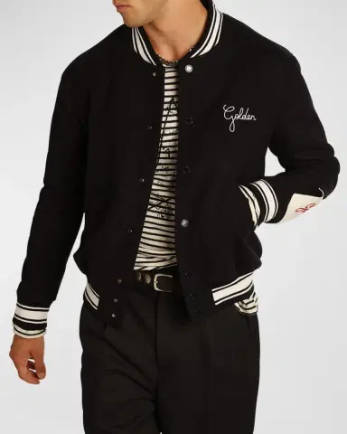 Golden Goose Men's Embroidered Compact Bomber Jacket | Thumbnail 4 Golden Goose Men's Embroidered Compact Bomber Jacket | Thumbnail 4
