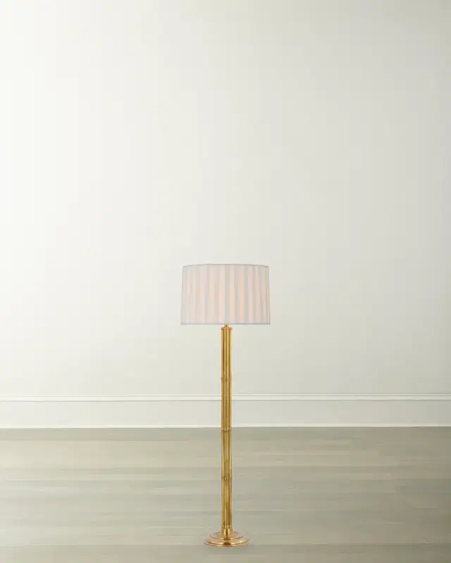 Visual Comfort Signature Downing Floor Lamp With Pleated Shade by Ralph Lauren