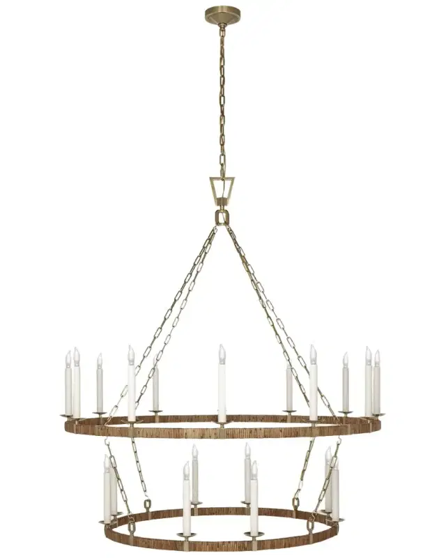 Visual Comfort Signature Darlana Wrapped 52" 20-Light Two-Tier Chandelier by Chapman & Myers