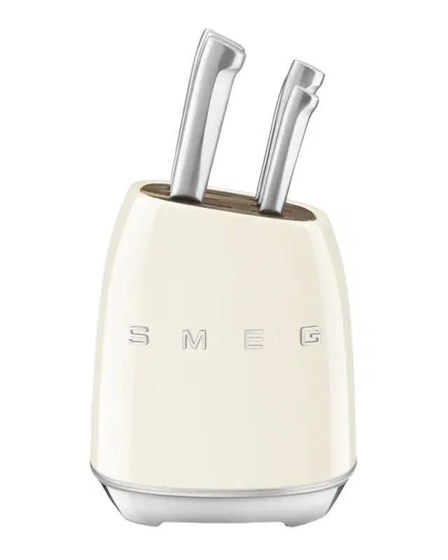 Smeg 7-Piece Knife Block Set, Pastel Blue