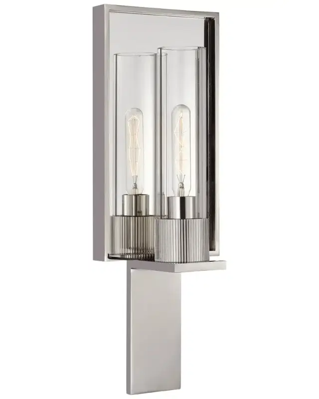 Visual Comfort Signature Beza Single Reflector Sconce in Polished Nickel by Ray Booth