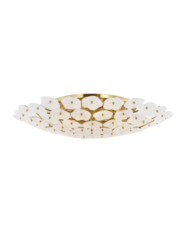 Visual Comfort Signature Leighton Grande Flush Mount in Soft Brass by Kate Spade New York