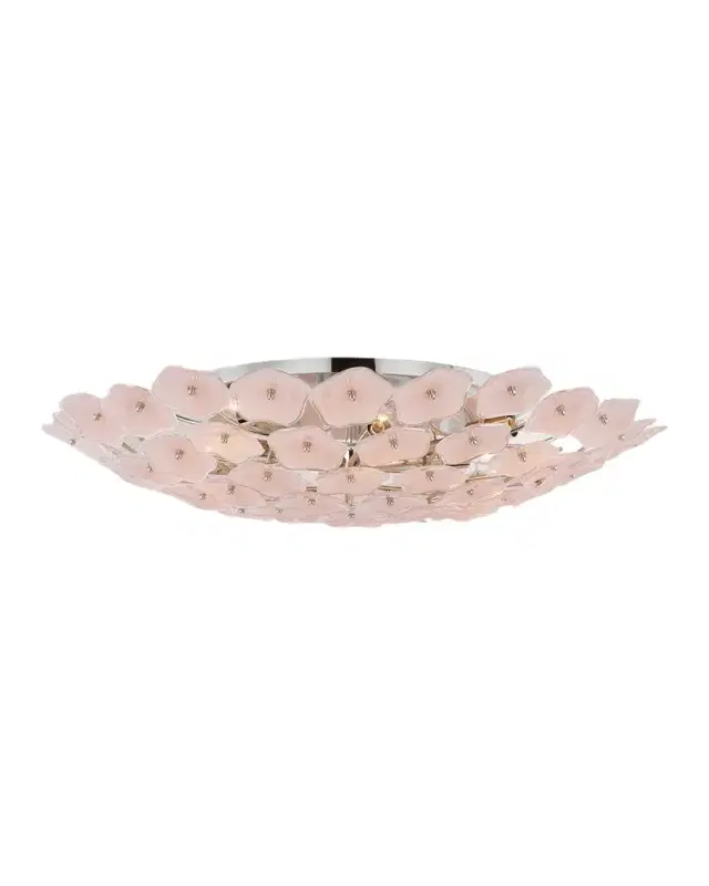Visual Comfort Signature Leighton Grande Flush Mount in Polished Nickel by Kate Spade New York
