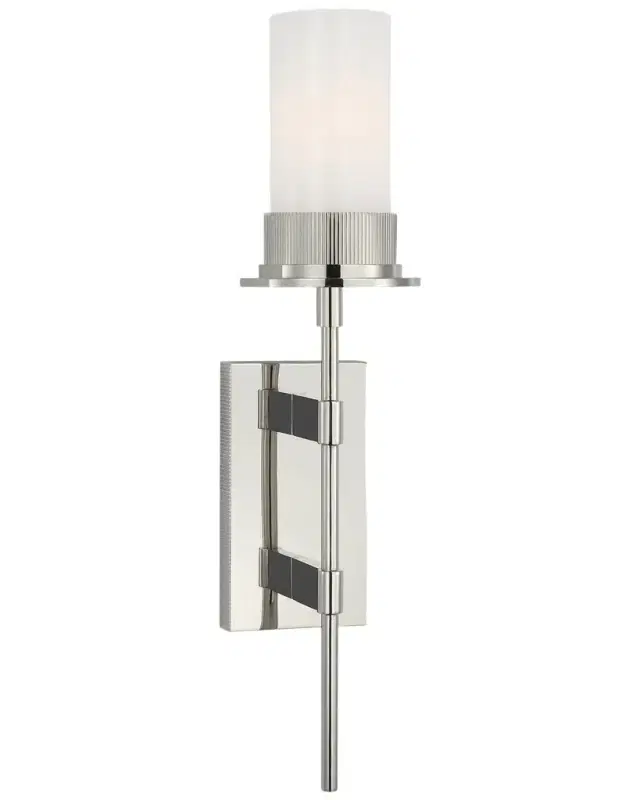 Visual Comfort Signature Beza Large Tail Polished Nickel Sconce by Ray Booth