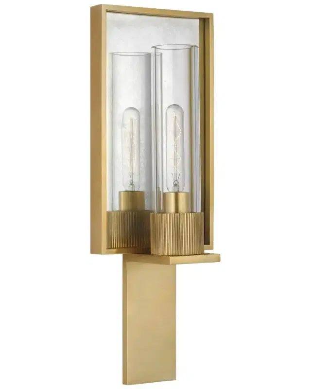 Visual Comfort Signature Beza Single Reflector Antiqued Brass Sconce by Ray Booth