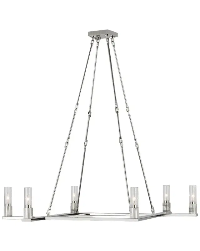 Visual Comfort Signature Beza Extra-Large Polished Nickel Chandelier by Ray Booth
