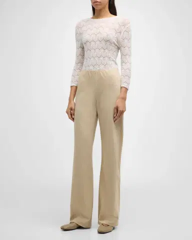 Vince Fine Lace 3/4-Sleeve Crewneck Top | Thumbnail 2 Vince Fine Lace 3/4-Sleeve Crewneck Top | Thumbnail 2