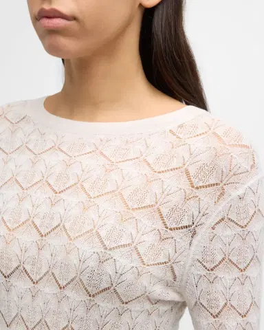 Vince Fine Lace 3/4-Sleeve Crewneck Top | Thumbnail 5 Vince Fine Lace 3/4-Sleeve Crewneck Top | Thumbnail 5