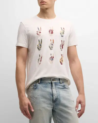 JOHN VARVATOS Men's Multi Peace Hand T-Shirt | Thumbnail 2