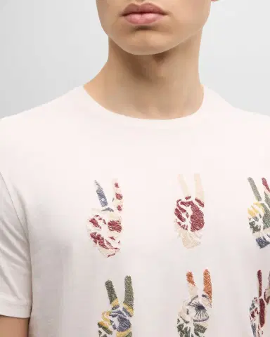 JOHN VARVATOS Men's Multi Peace Hand T-Shirt | Thumbnail 5