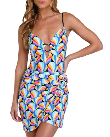 Sunshine 79 Hang Loose Faux Wrap Mini Skirt Coverup | Thumbnail 1 Sunshine 79 Hang Loose Faux Wrap Mini Skirt Coverup | Thumbnail 1