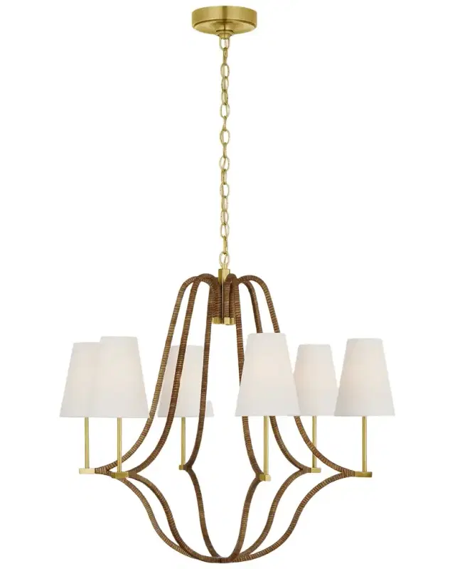 Visual Comfort Signature Biscayne 30" 6-Light Large Wrapped Chandelier by Chapman & Myers