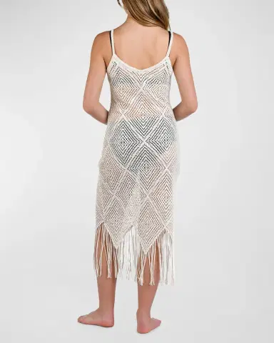 La Blanca Crochet the Day V-Neck Midi Dress | Thumbnail 3