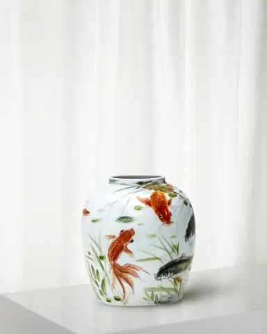 Winward Home Handpainted Fish Pot | Thumbnail 1
