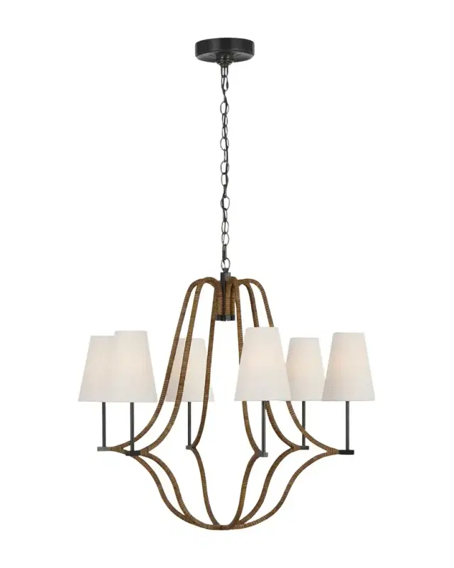 Visual Comfort Signature Biscayne 30" 6-Light Large Wrapped Chandelier by Chapman & Myers