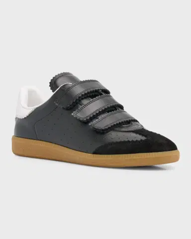 Isabel Marant Beth Perforated Leather Grip-Strap Sneakers | Thumbnail 2