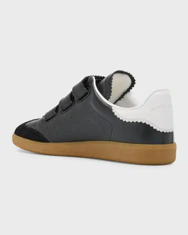 Isabel Marant Beth Perforated Leather Grip-Strap Sneakers | Thumbnail 3